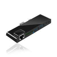 Promotional Custom Logo OEM 6 in 1 USB Hub To HDMI Ethernet USB 3.0 TF SD Card Reader Connection Docking Adaptor Hub