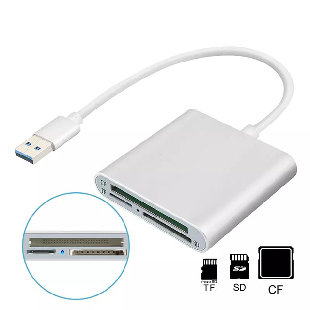  Super speed Aluminum USB 3.0 Multi In 1 Card Reader for CF/SD/MMC memory cards
