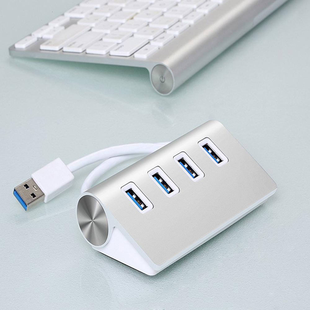 USB 3.0 Premium 4 Port Aluminum USB Hub with 1.5-Foot(48CM) Shielded Cable for PC