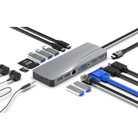 Hottest 14 in 1 Usb C Hub Multi Function usb type c docking station for MacBook Pro Type C Window Laptops 