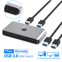 4 Port USB 3.0 KVM Adapter KVM Console Hub for PC Keyboard Mouse Scanner Printer USB KVM Switch Box USB 3.0 2.0 Switcher 2 Port PCs Sharing 4 Devices