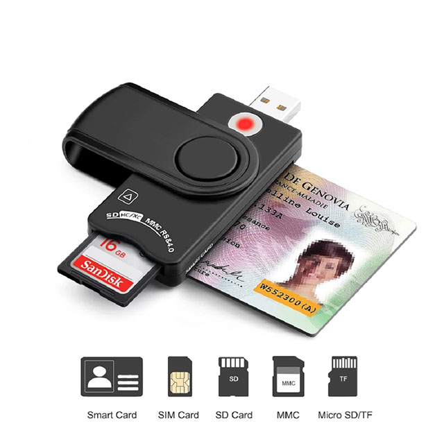 OEM/ODM factory price portable USB2.0 Smart Chip Card Reader Support ISO 7816
