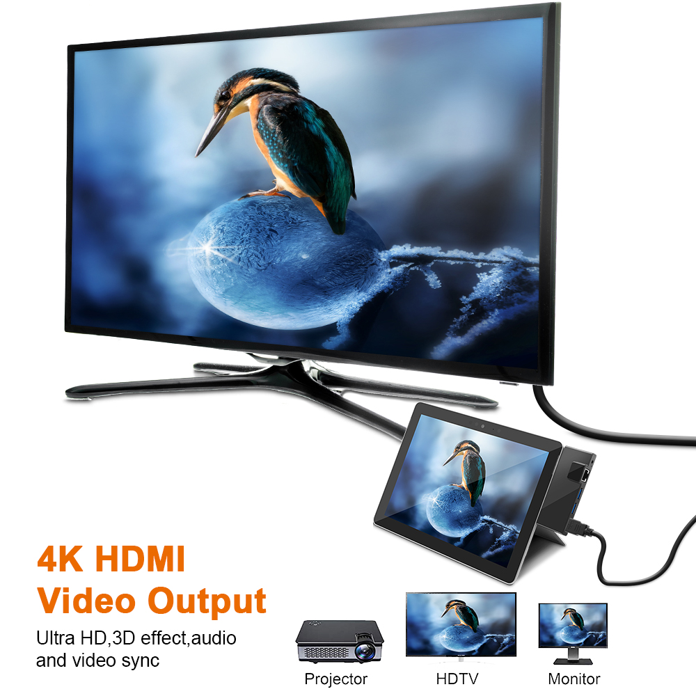 Type C Hub with HDMI Multiple Port 4K Mini LAN RJ45 Ethernet 3.5mm Audio Jack USB 3.0 Type C Hub 