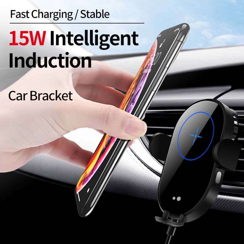 Infrared Induction Qi 15W Car Wireless Charger Quick Vehicle Wireless Charging Bracket Wireless Charging Phone Holder Suit